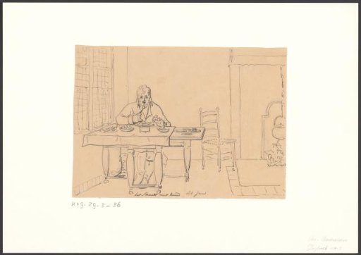 Christiaan Andriessen eating a meal at a table