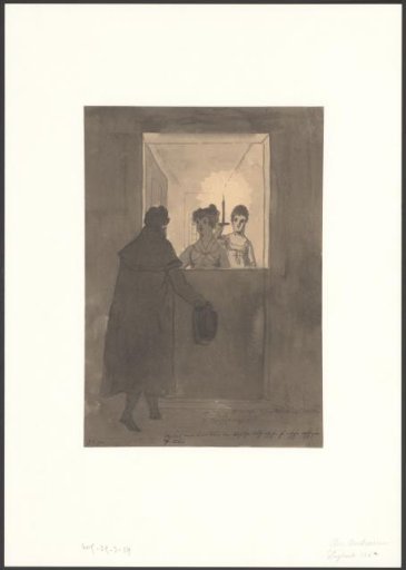 Christiaan Andriessen standing in the evening at the door