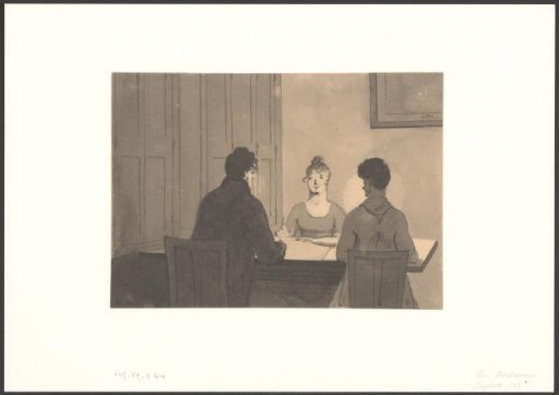 Writing lesson in the evening