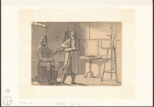 Two men in the studio of Christiaan Andriessen