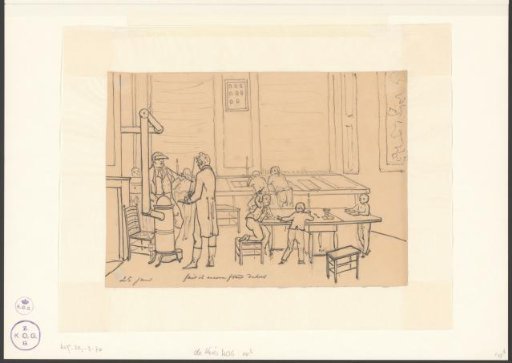 Children receiving drawing lessons in the evening