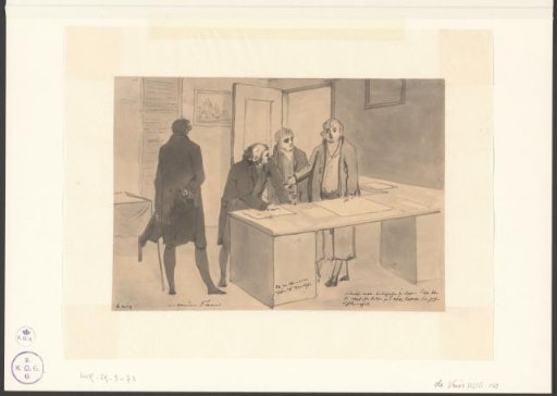 Four men in the office of a new company