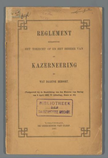 Regulations Concerning the Supervision and Management of the Barracks and What Pertains Thereto