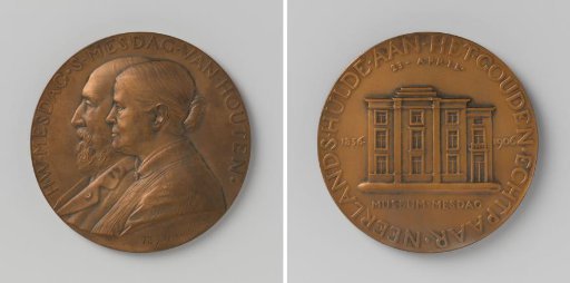 Fiftieth wedding anniversary of Hendrik Willem Mesdag and Sientje Mesdag-van Houten, medal presented by the State of the Netherlands