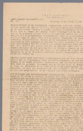 Amsterdam News Bulletin of Het Parool