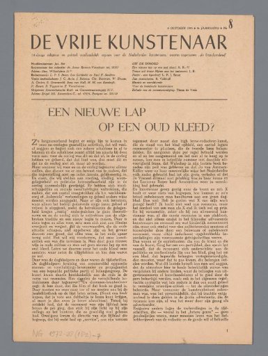 The Free Artist; a religious and politically independent organ for the Dutch Artists