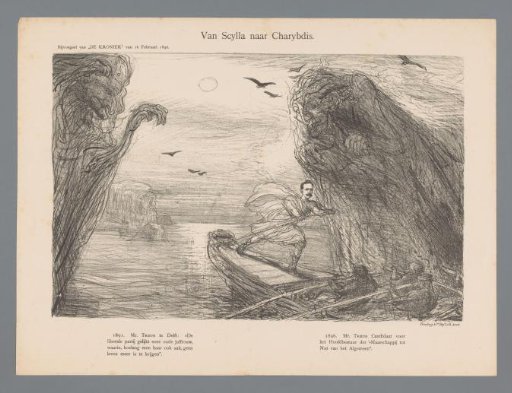 Willem Treub as Odysseus between Scylla and Charybdis