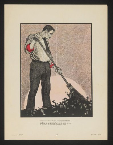 Worker Sweeping Away the Black Gang