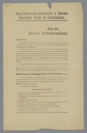 To the Dutch Working Class