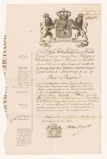 Passport of the Kingdom of the Netherlands, 1822