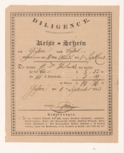 Diligence Reise-Schein