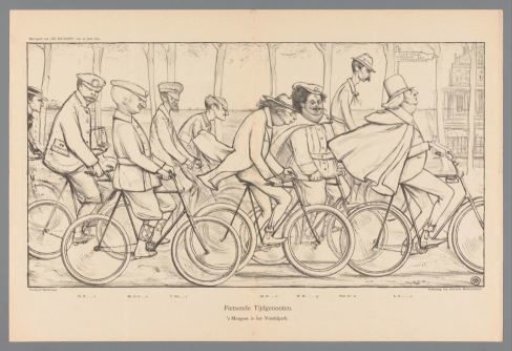Contemporary Cyclists. Morning in the Vondelpark