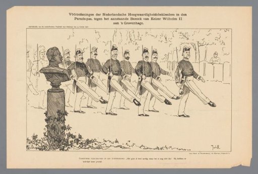 Preliminary Exercises of the Dutch Dignitaries in the Parade Step, Against the Imminent Visit of Emperor Wilhelm II to The Hague