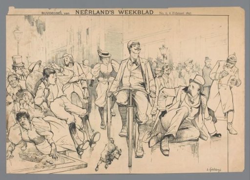 A Group of People Parting for Two Cyclists