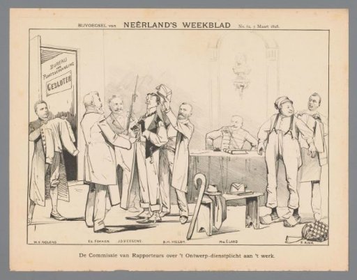 The Committee of Rapporteurs at work on the Draft Conscription Bill