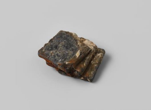 Three square corroded toy medals from the wreck of the East Indiaman Hollandia