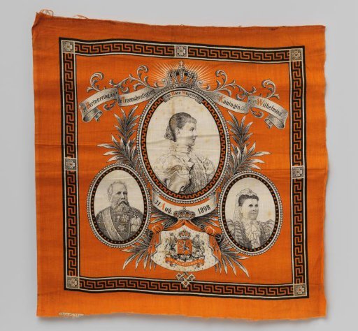 Orange handkerchief, accession of Queen Wilhelmina