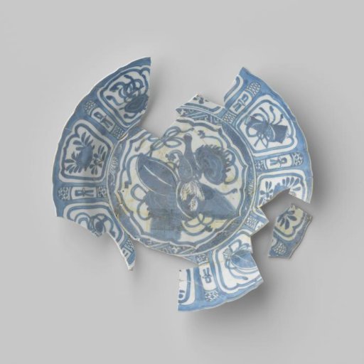 Fragment of a plate from the VOC ship 'De Witte Leeuw'