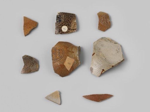 Eight stoneware sherds from the VOC ship 'Witte Leeuw'