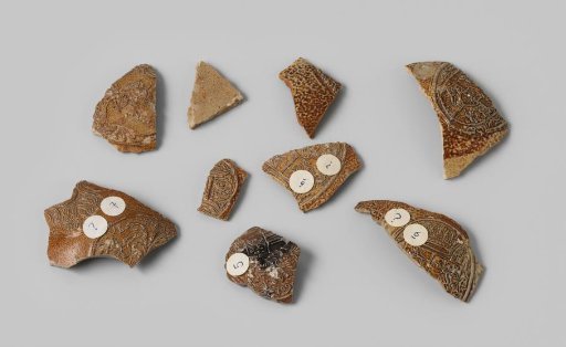 Nine stoneware sherds from the VOC ship 'Witte Leeuw'