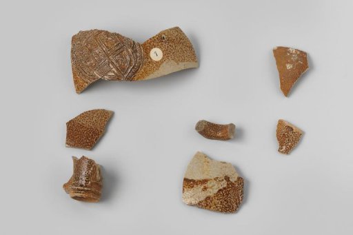 Seven stoneware sherds from the VOC ship 'Witte Leeuw'