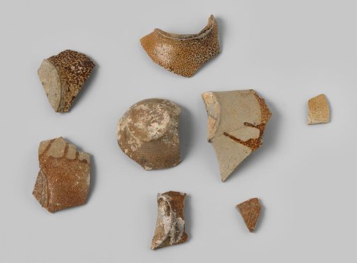 Eight stoneware sherds from the VOC ship 'Witte Leeuw'