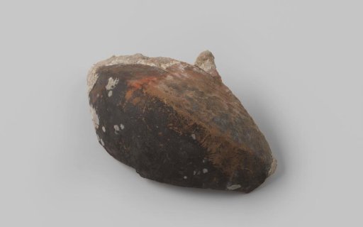 Sherd of a blackened earthenware pot from VOC ship 'De Witte Leeuw'