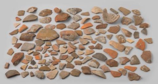 Bag with sherds of earthenware from VOC ship 'De Witte Leeuw'