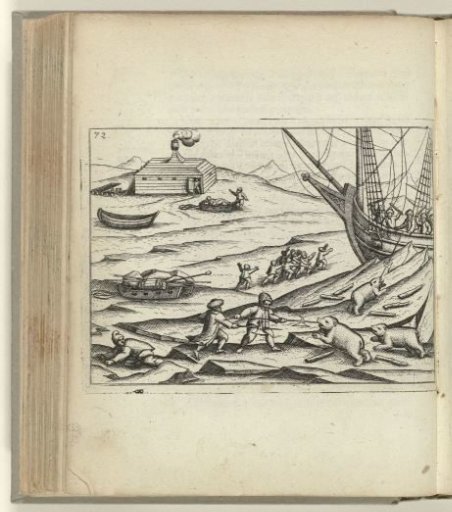 Attacked by polar bears while loading the sleds, 1596