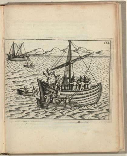 Meeting with a Russian lodja at sea, 1597