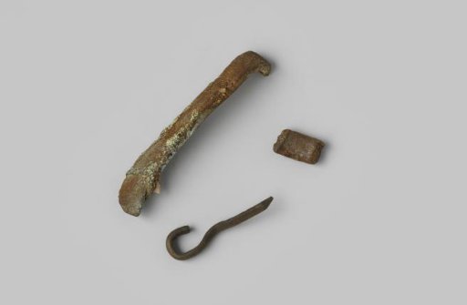 Pin and fragments of a buckle from the wreck of the East Indiaman Hollandia