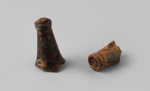 Necks with corks of wine bottles from the wreck of the East Indiaman Hollandia