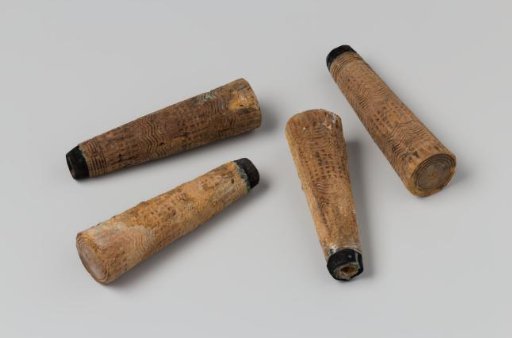 Decorated wooden knife handles from the wreck of the Dutch East Indiaman Hollandia