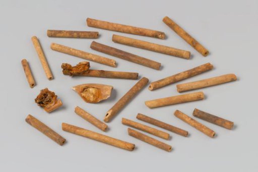 Fragments of pipe stems and a fragment of a pipe bowl with concretions from the wreck of the East Indiaman Hollandia