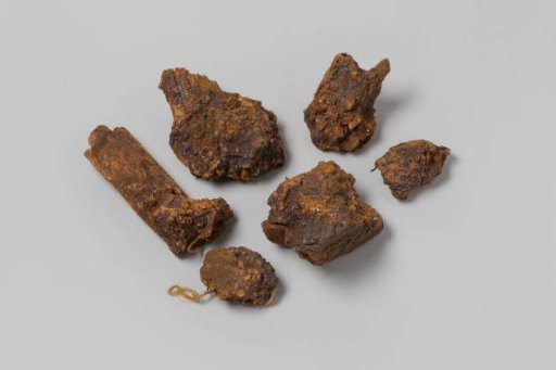Concretions with wood and rope fragments and nails from the wreck of the East Indiaman Hollandia