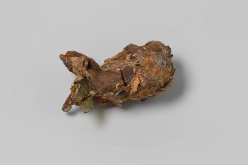Concretion with glass and wood fragments from the wreck of the East Indiaman Hollandia