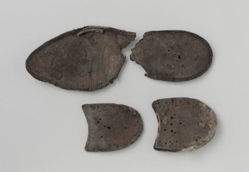 Fragments of a shoe sole and two heels from the wreck of the East Indiaman Hollandia