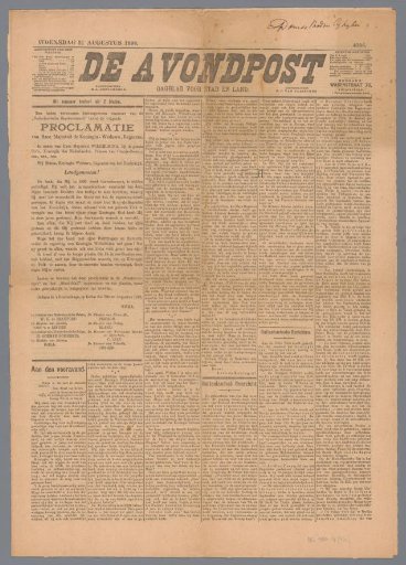 The Evening Post; daily newspaper for town and country
