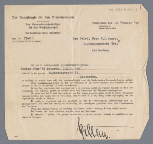 Document with a message to M.J. Sanou