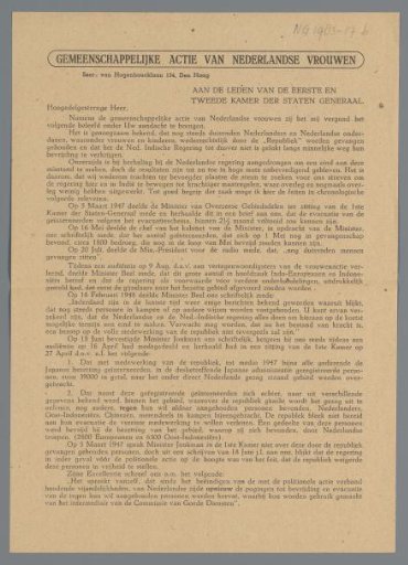 Letter to the members of the States General