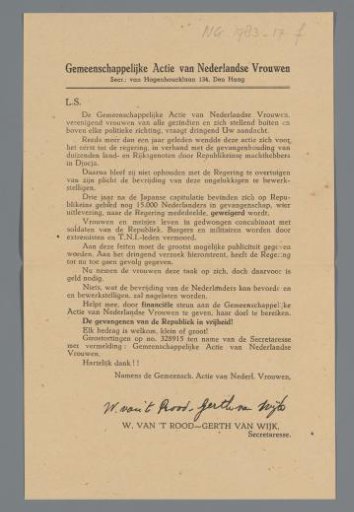 Envelope The Common Action of Dutch Women