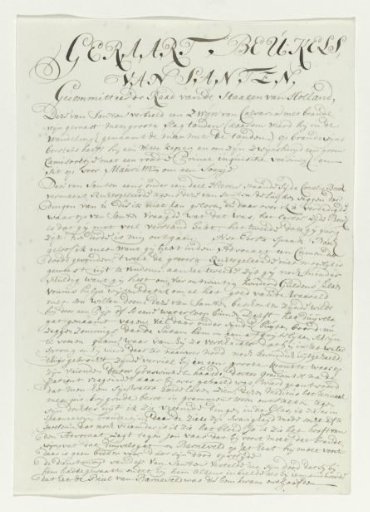 Satirical verse on the portrait of Geraard Beukelsz. van Santen