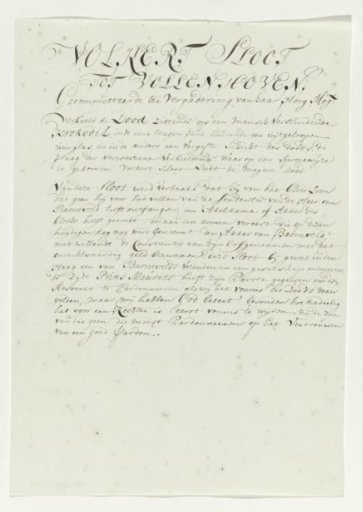 Satirical verses on the portrait of Volkert Sloot