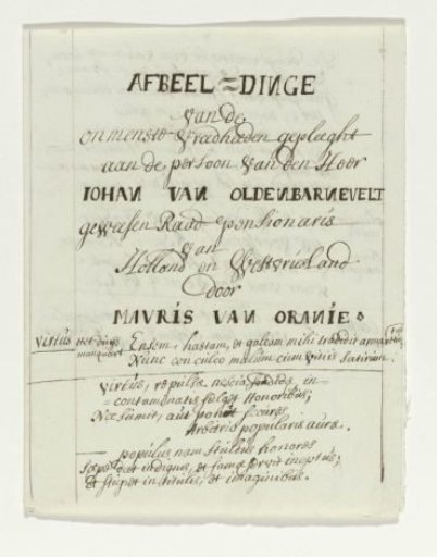 Explanation of the drawing of the triumphal arch 'Dits vaderland, uw vader...'