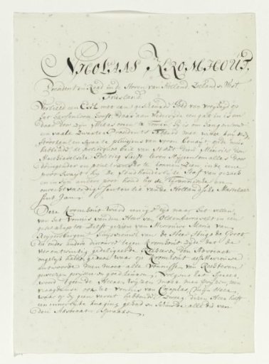 Satirical verse on the portrait of Nicolaas Kromhout