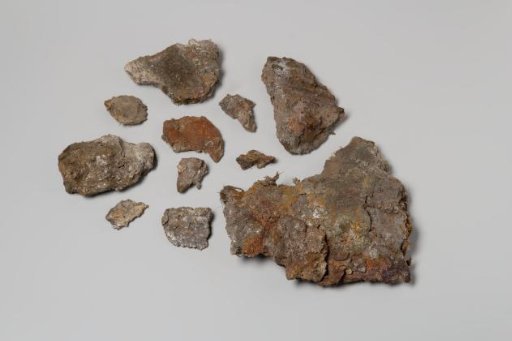 Iron concretions containing the impression of what is likely a money chest from the wreck of the East Indiaman 't Vliegend Hart, which sank in 1735