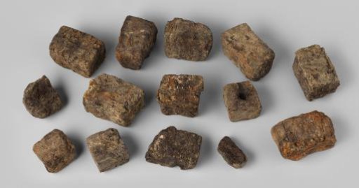 Chunks of peat from the wreck of the East Indiaman 't Vliegend Hart