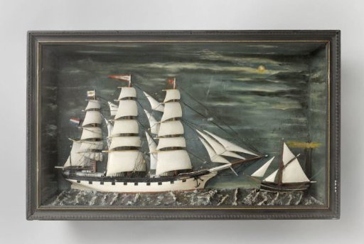 Shadow Box with Two Ships