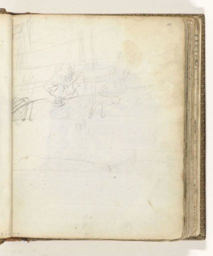 Sketch of two persons on a ship's deck