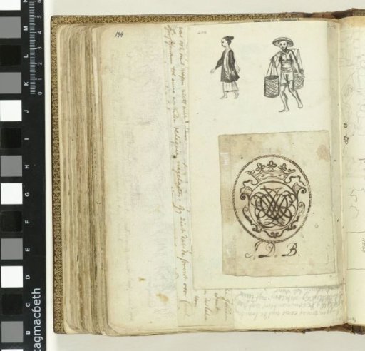 Woman and bearer on the street in Batavia. Seal J.D.B.